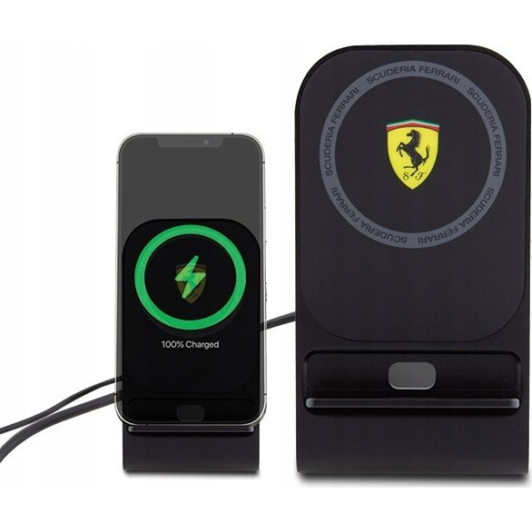 Ładowarka Ferrari Ferrari MagSafe Desk Charger with Stand - Ładowarka indukcyjna MagSafe 15W na biurko (czarny)