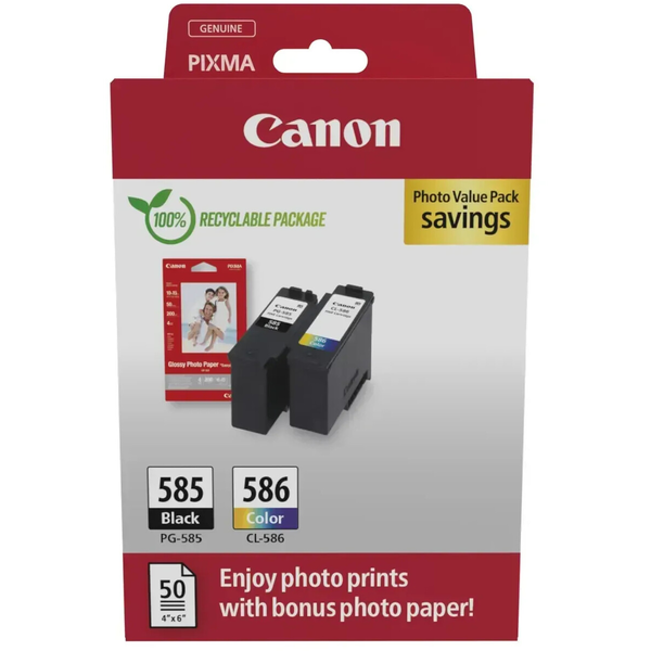 Canon PG-585/CL-586 PVP cartucho de tinta 2 pieza(s) Original Negro, Cian, Magenta, Amarillo