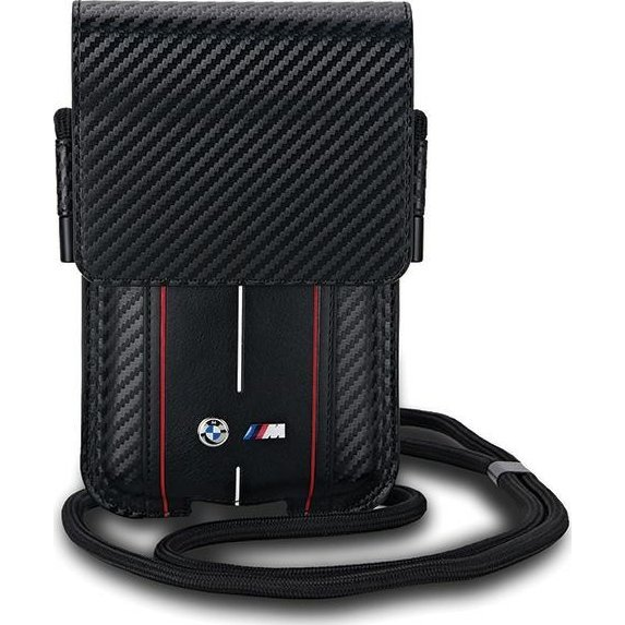  BMW Torebka BMW BMPSP15XMSCAKR Wallet Bag Carbon Red Stripes czarny/black