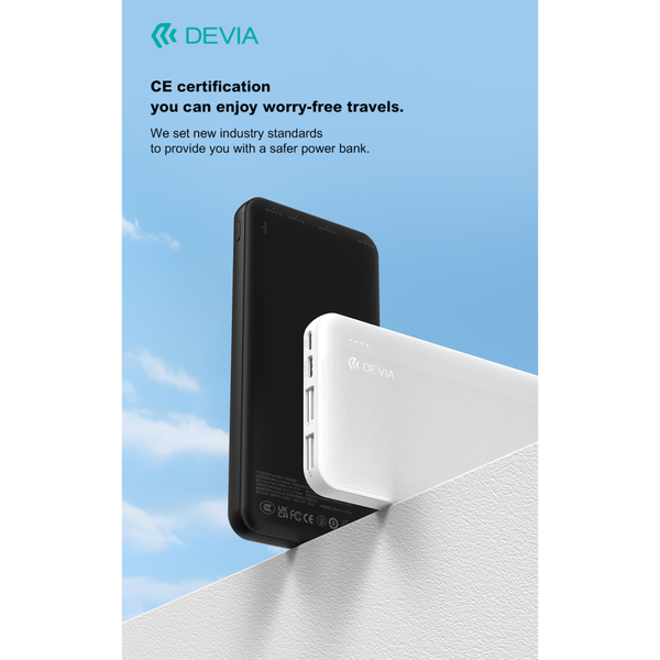 Devia Kintone Series Lite 5 10000 mAh Powerbank - Fehér