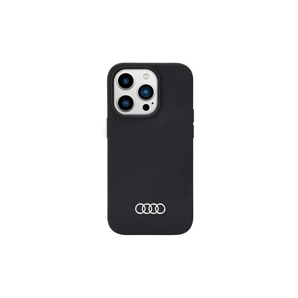 Audi szilikon tok iPhone 14 Pro 6.1 készülékhez, fekete hardcase AU-LSRIP14P-Q3/D1-BK