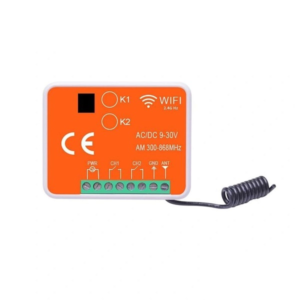 IR RxUni-WIFI, univerzális, 2 csatornás,TUYA wifi vevőegység, 300-868 MHz (IR RXUNI-WIFI)