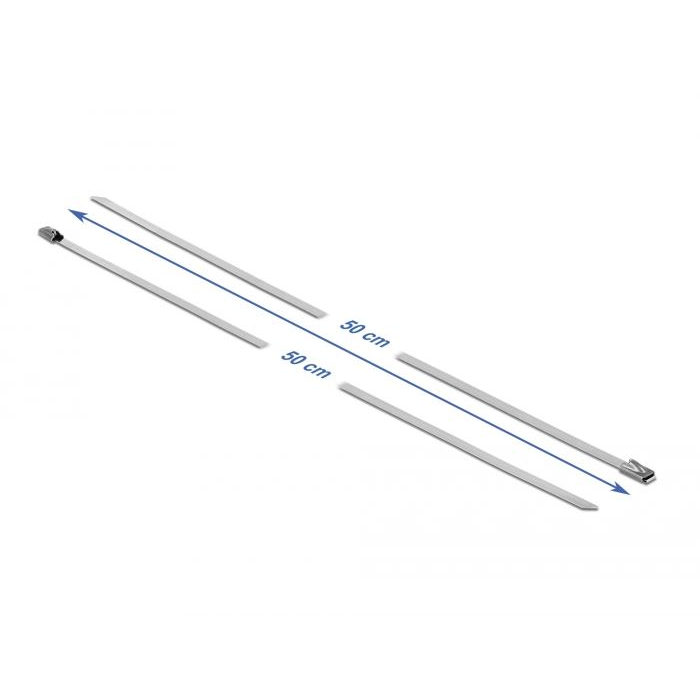 Delock 18770 rozsdamentes acél kábelkötegelő 500x4.6mm, 10db (delock18770)