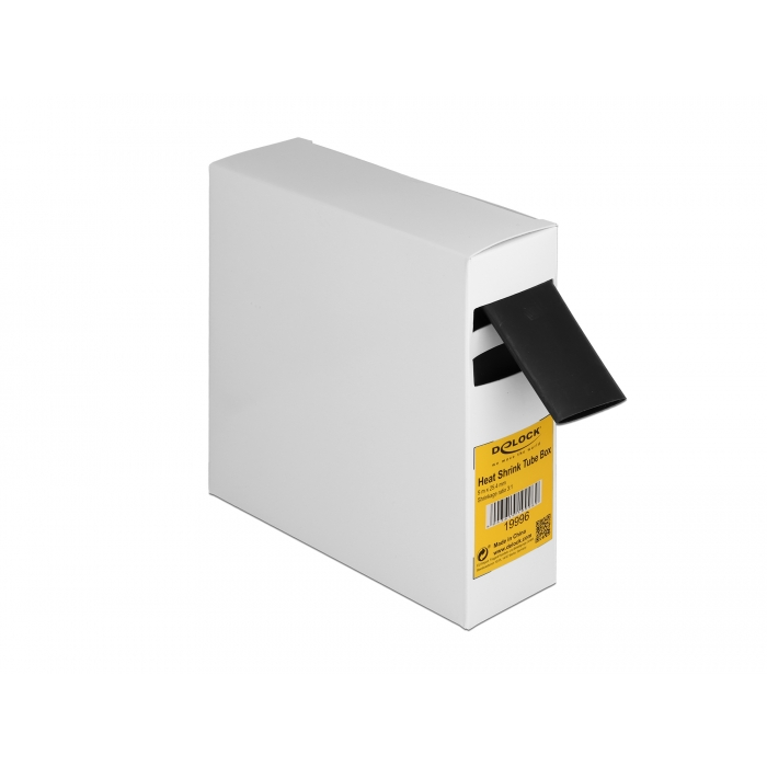 Delock Hűtő kiegészítő doboz öntapadó, 3:1 arányú összehúzódó belsővel, 5 m x 25,4 mm fekete (19996) (19996)