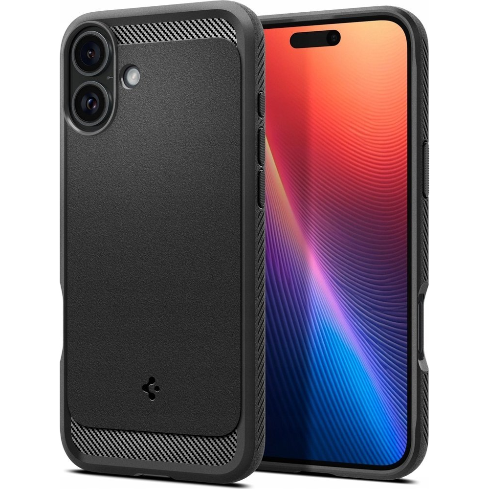 Spigen Rugged Armor MagFit Apple iPhone 16 Plus tok, Matte Black, fekete (8809971230025-ACS08087)