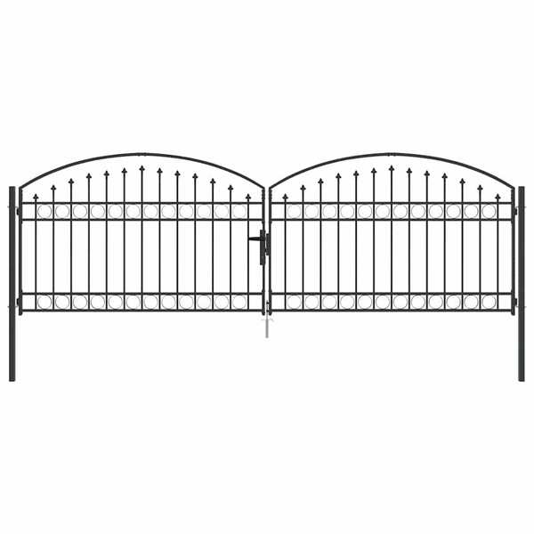 Poartă de Gard Altele Gri 400 x 125 cm Oțel