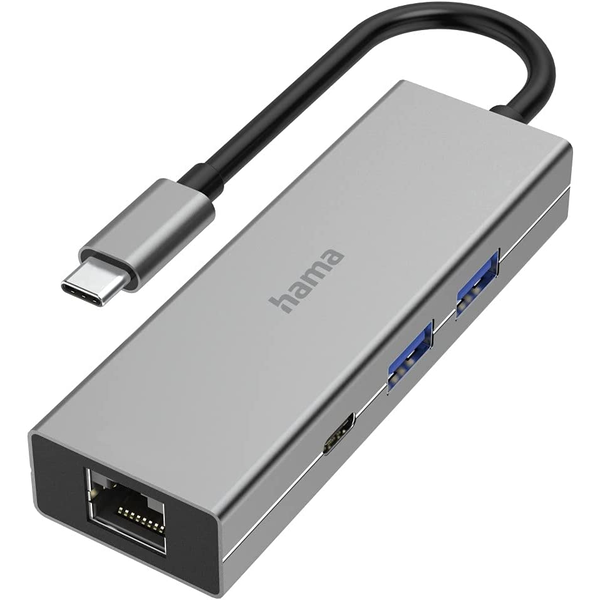 Hama 00200108 dokkoló állomás és port replikátor USB 3.2 Gen 1 (3.1 Gen 1) Type-C Szürke