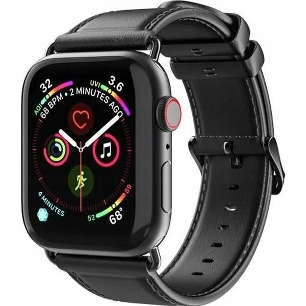 Dux Ducis YA valódi bőr okosóra szíj fekete 41mm Apple Watch