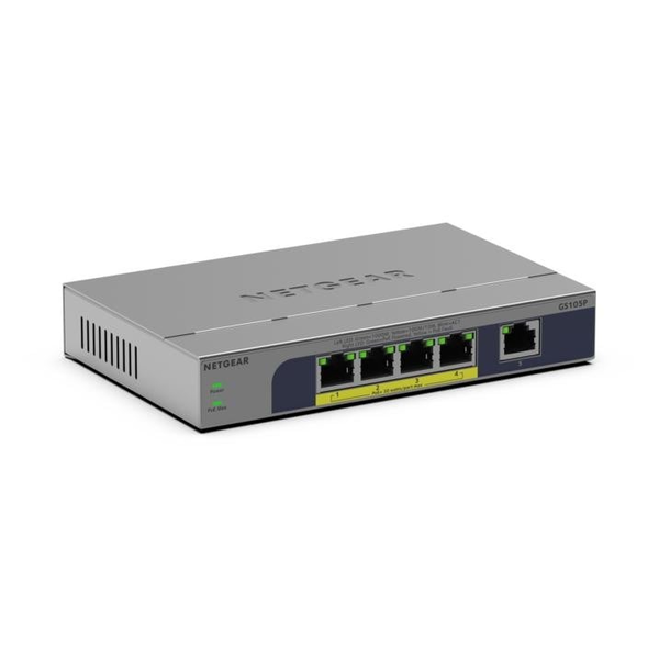 NETGEAR GS105P 5-Port Gigabit Ethernet Unmanaged PoE Switch (63W)