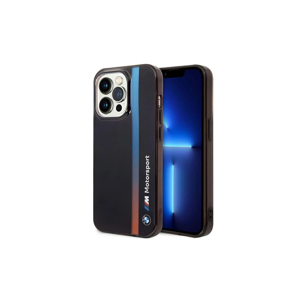 Tok BMW BMHCP14L22HVGV iPhone 14 Pro 6.1 készülékhez IML Tricolor Stripe fekete