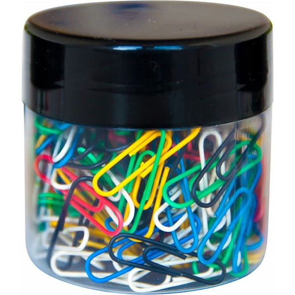 Q-Connect Spinacze Okrągłe 28mm 150szt. W Plastikowym Słoiku Mix Kolorów