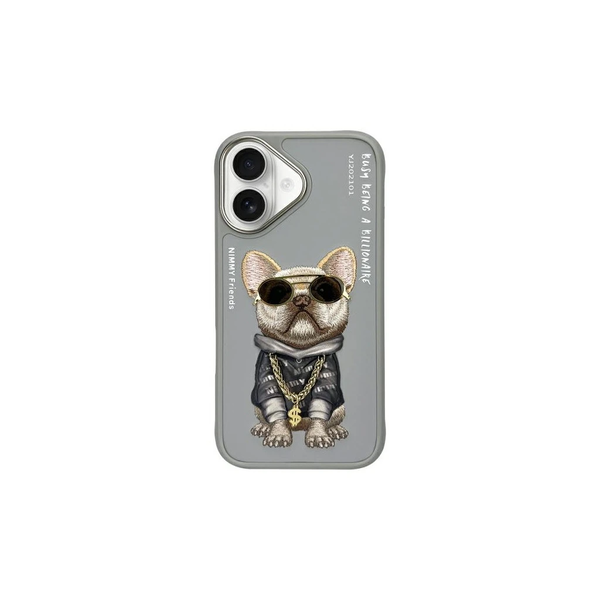 Nimmy tok iPhone 16 6.1" készülékhez Glasses Cool Dog szürke
