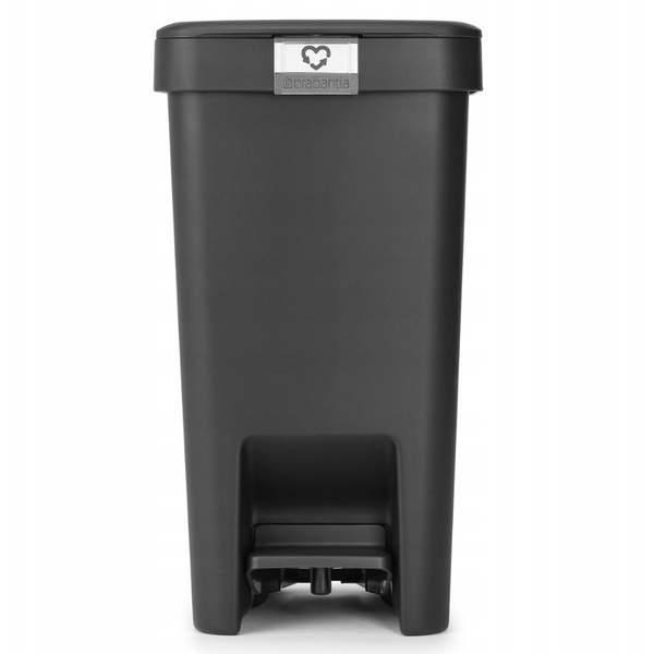 Brabantia StepUp pedálos kuka hulladéktípus jelölő ablakkal, lecsapódásgátló fedél, 10L - C méret, 91% újrahasznosított műanyag, sötétszürke - 800344