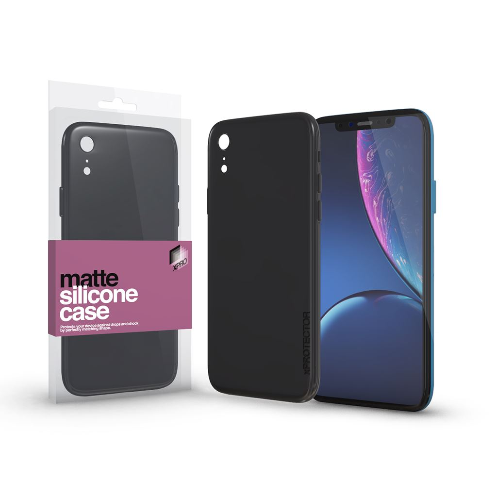 Xprotector Matte Apple iPhone XR szilikon hátlaptok fekete (115385) (x115385)