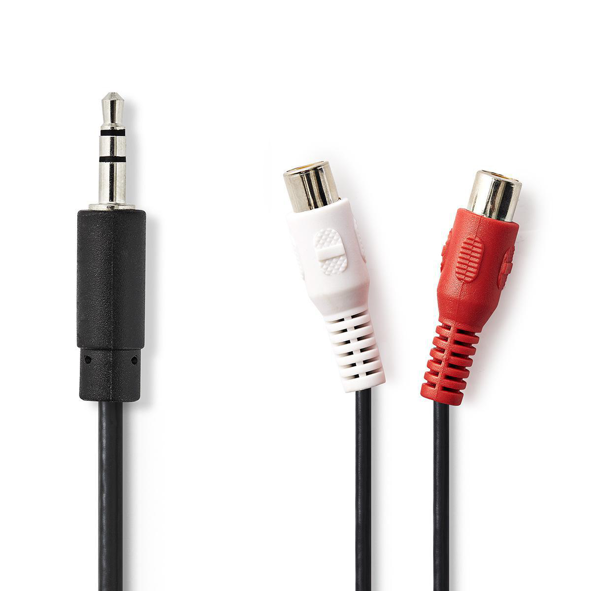 Nedis CAGB22250BK02 3.5mm Jack apa - 2x RCA anya kábel 0.2m - Fekete (CAGB22250BK02)