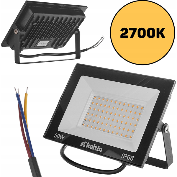 Naświetlacz KELTIN Naświetlacz LED 50W – barwa biała ciepła 2700K (50)
