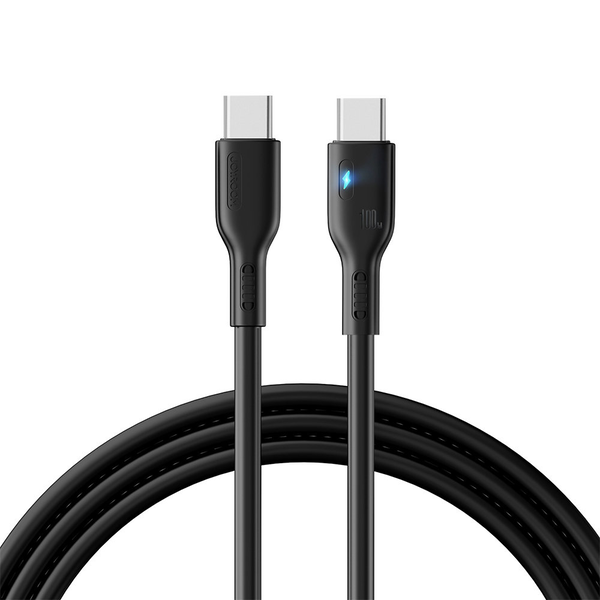Joyroom S-CC100A13b USB-C apa - USB-C apa 2.0 Adat és töltő kábel - Fekete (2m)