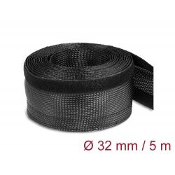 Delock fonott kábelharisnya tépőzárral 5m x 32mm fekete (19055) (Delock19055)