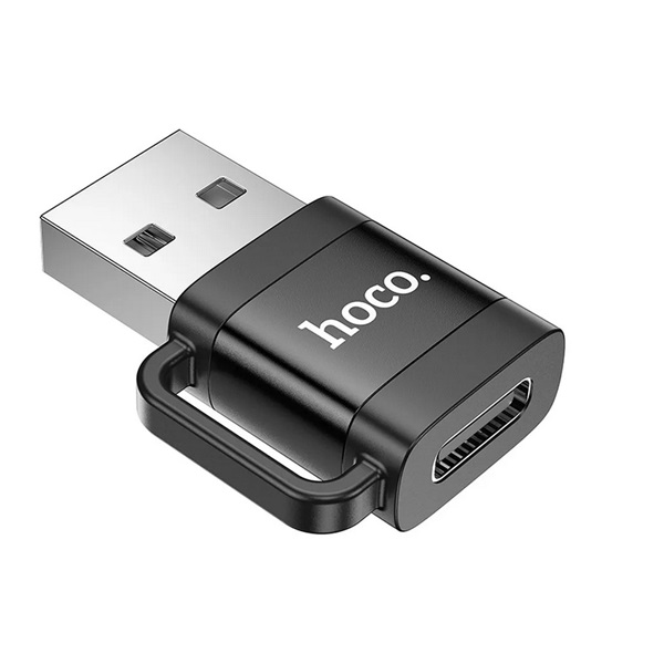 HOCO adaptér / redukcia OTG USB (samec) - USB-C (samica) 3A čierny