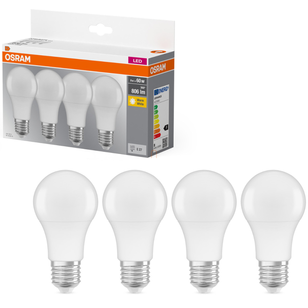 Osram Żarówka LED OSRAM, E27, 9W, 806lm, 2700K, 4 szt.