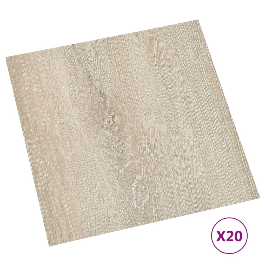 20 db bézs színű öntapadó PVC padlólap 1,86 m² (330152)
