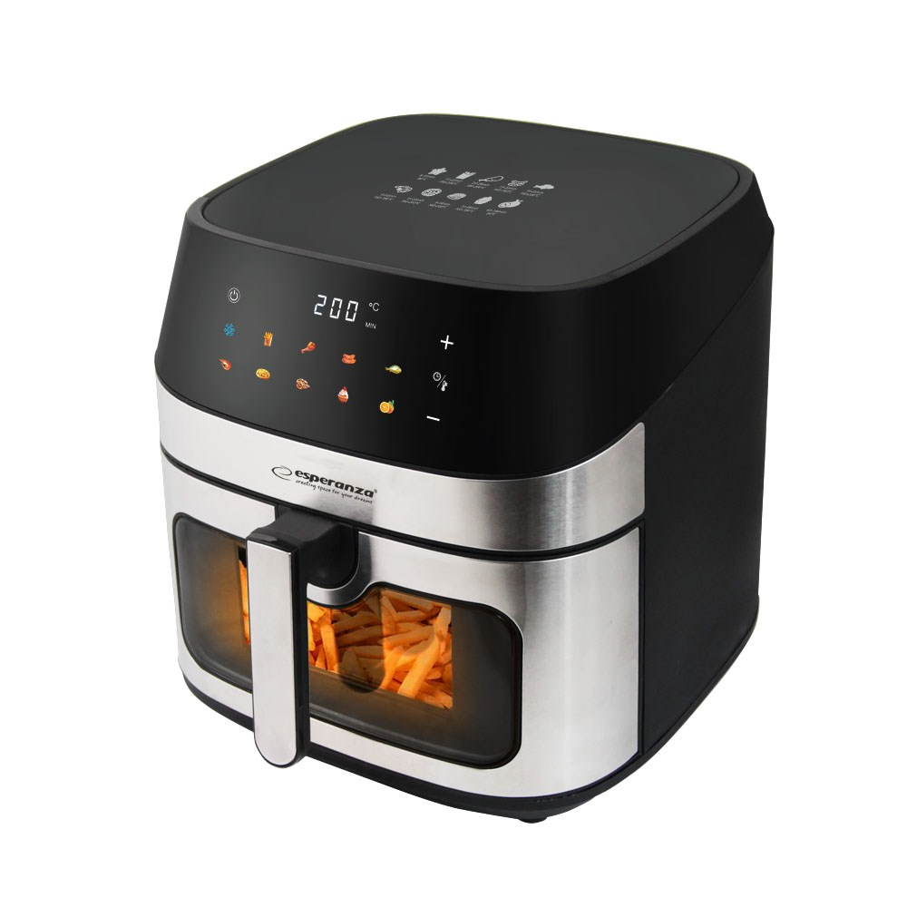 Esperanza EKA005 AirFryer Forrólevegős sütő 8L 1600 Watt - Inox Sérült csomagolás