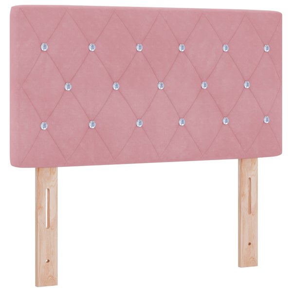 LED Fejtámla Üveg Gombos Rózsaszín 80 cm Bársonyos