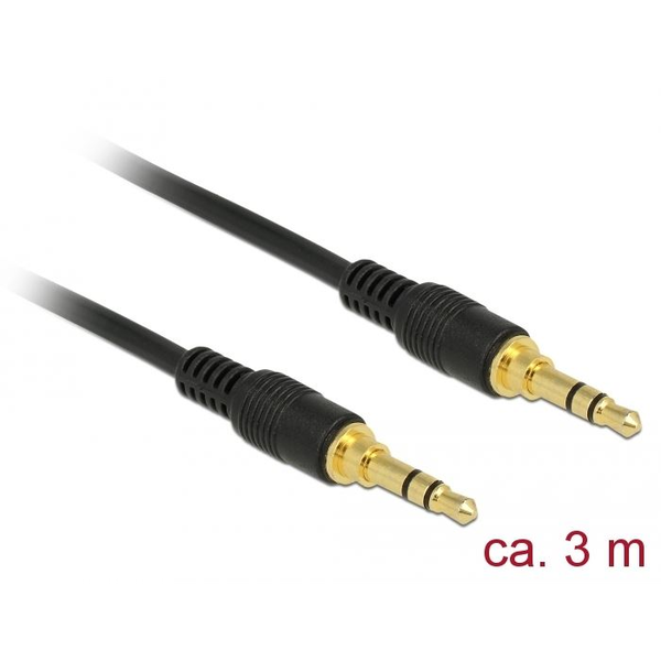 DELOCK Klinkenkabel 3.5mm 3Pin St > St 3.0m schwarz