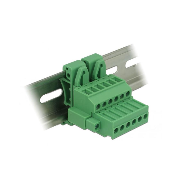 DELOCK Terminalblock Set f. Hutschiene  6Pin m. Schraubverr.