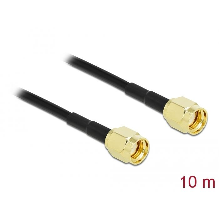 Delock antenna kábel RP-SMA-dugó - RP-SMA-dugó LMR/CFD100 10m (90475) (DE90475)