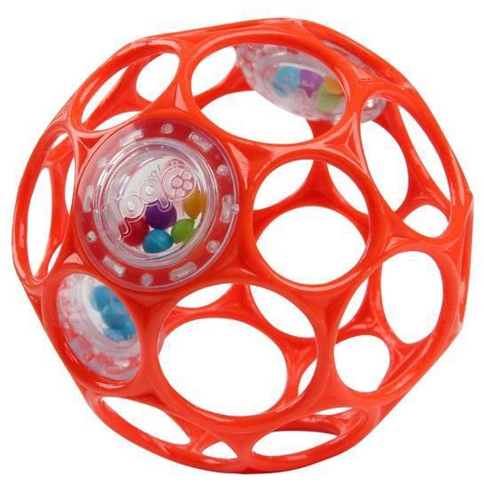 OBALL Piłka z grzechotką 10 cm, pomarańczowa 0m+
