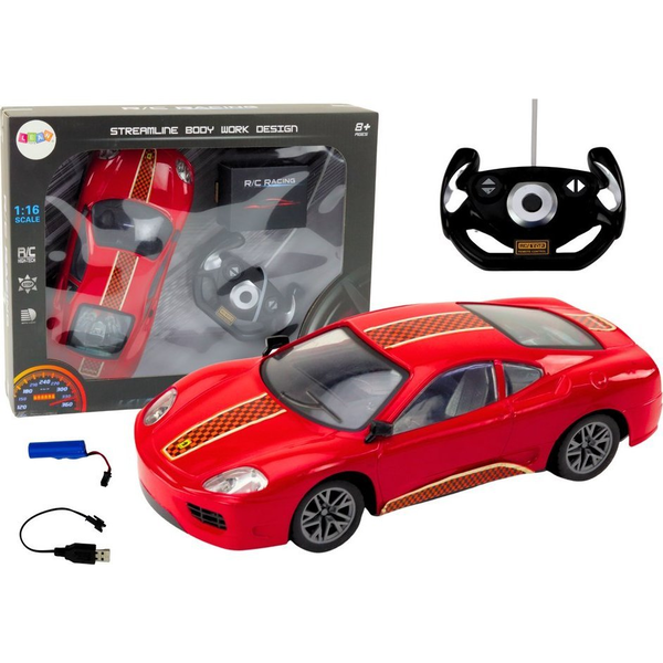 LeanToys Auto Sportowe Zdalnie Sterowane Na Pilota 1:16 R/C Czerwone