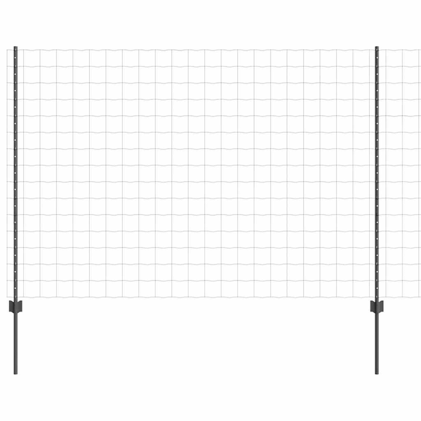 Kerítés oszlopokkal Szürke 1.5 x 10 m Acél