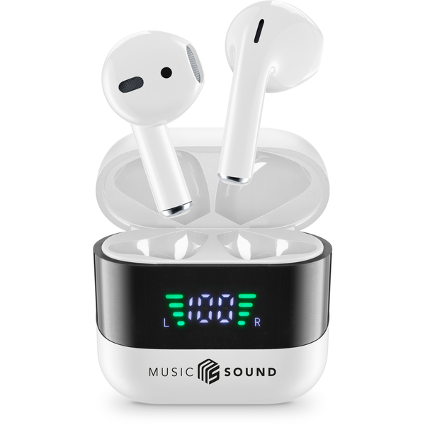 Music Sound 8018080488627 Căști Fără fir În ureche Apeluri/Muzică Bluetooth Alb