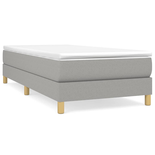 Pat box spring cu saltea, gri deschis, 100x200 cm, textil