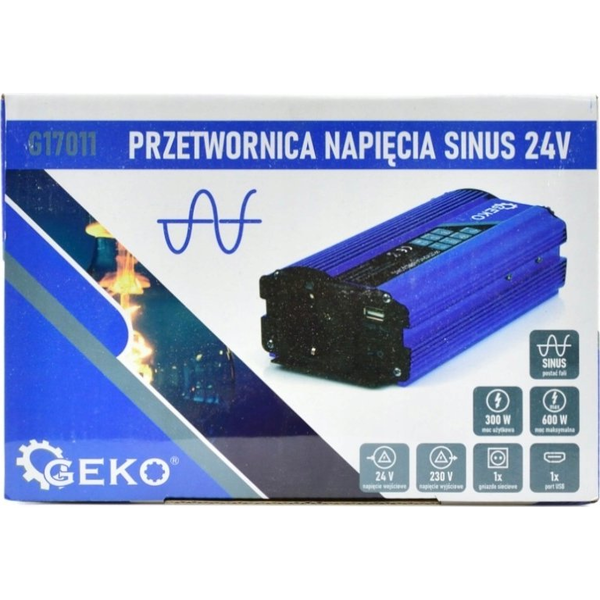 Przetwornica Geko Przetwornica napięcia SINUS 24V/230V 300/600W (16)