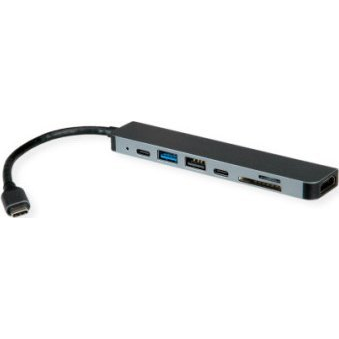 Roline Notebook dokkoló állomás Alkalmas (márka): univerzálny Beépített kártyaolvasóval, USB-C® tápellátás (12.02.1122)