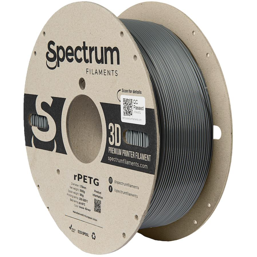 Spectrum 3D nyomtatószál, rPETG, 1,75 mm, Iron Grey, 1 kg (80594)