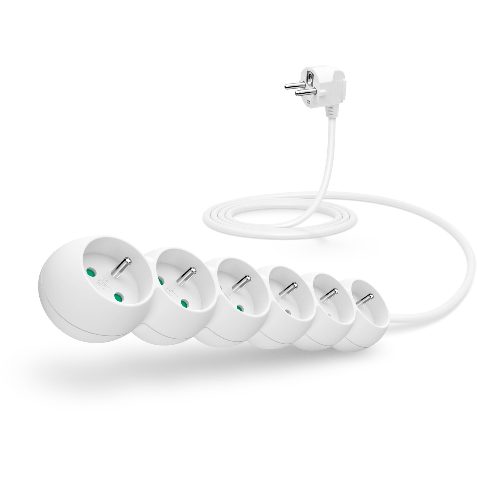 CONNECT IT hosszabbító, 230V, 6 aljzat, 2m, fehér (CI-1314)