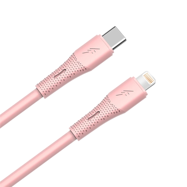 AVAX CB3312 27W USB-C  Lightning gyorstöltő szilikon kábel, 1.5 m, rózsaszín (AVAX_CB3312)