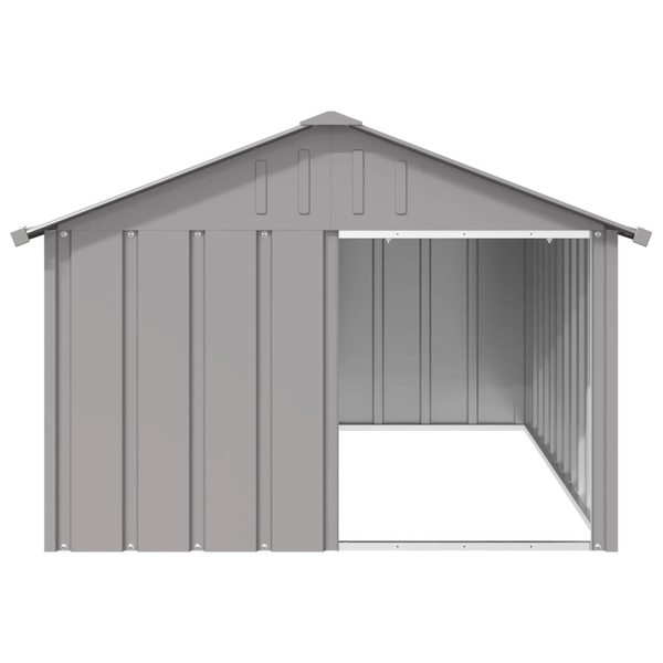 vidaXL vidaXL Buda dla psa, szara, 116,5x153x81,5 cm, stal