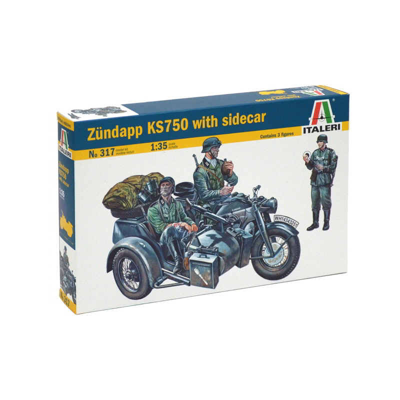 Italeri Zundapp KS750 oldalkocsis motorkerékpár műanyag modell (1:35) (MI-317)