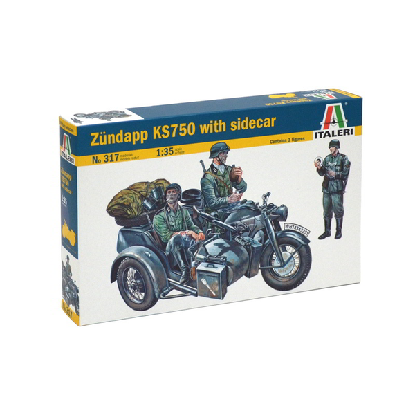 Italeri Zundapp KS750 oldalkocsis motorkerékpár műanyag modell (1:35)