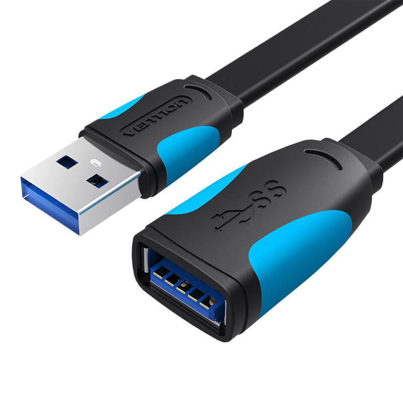 Vention USB 3.0 lapos hosszabító kábel 1m fekete (VAS-A13-B100) (VAS-A13-B100)