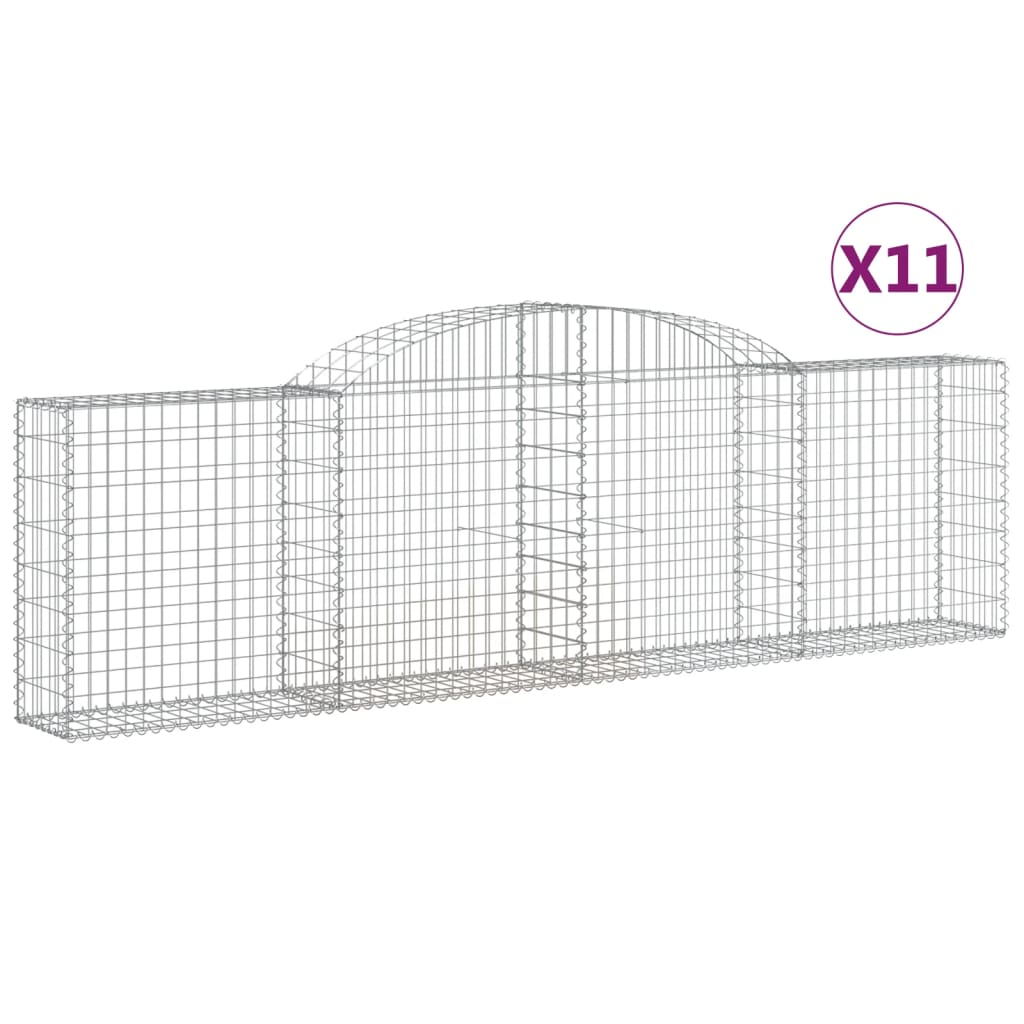 11 db íves horganyzott vas gabion kosár 300x30x80/100 cm (3146512)