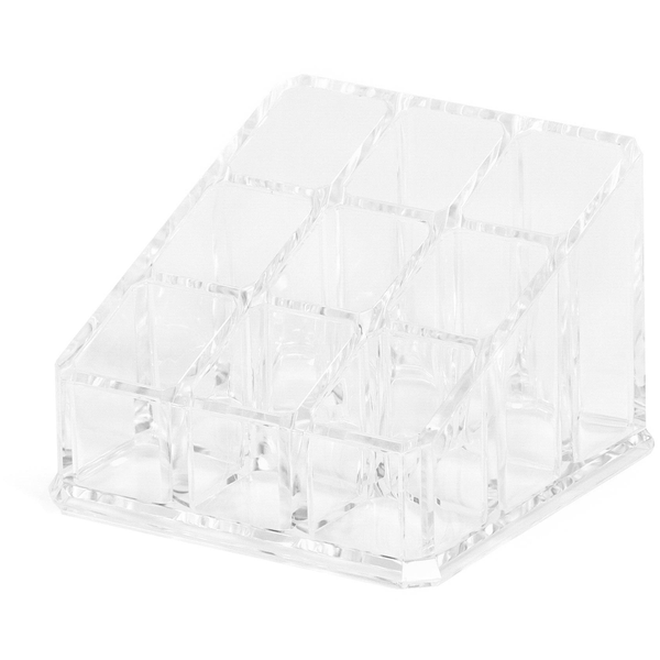 Compactor lipstick organizer 9 compartments clear plastic