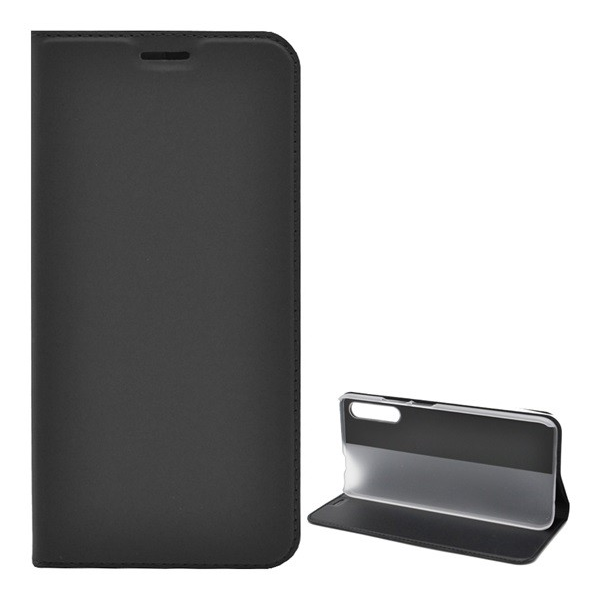 Tok álló, bőr hatású (FLIP, oldalra nyíló, asztali tartó funkció) FEKETE [Huawei P Smart Pro (2019)] (5996457960194)