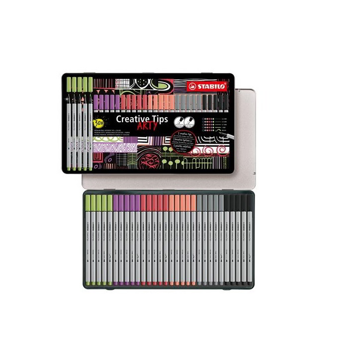 Stabilo Creative Tips ARTY Tűfilc készlet - Vegyes pasztell színek (30 db / csomag) (89/30-6-2-20)