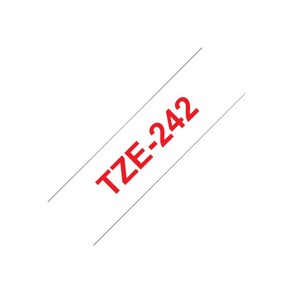 Brother laminated tape TZe-242 - Red on white