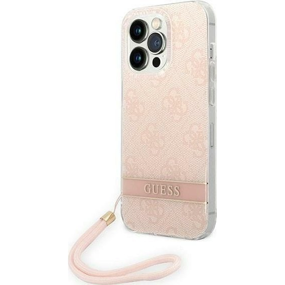 Guess 4G Print Strap Apple iPhone 14 Pro hátlap tok, pink (GUE2161)